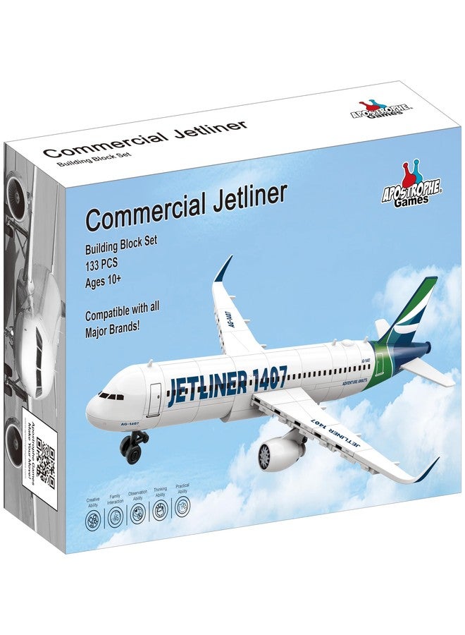 Apostrophe Games Commercial Jetliner Building Block Set - 133 Pcs, Ages 10+ Airplane Model Toy - Image 4